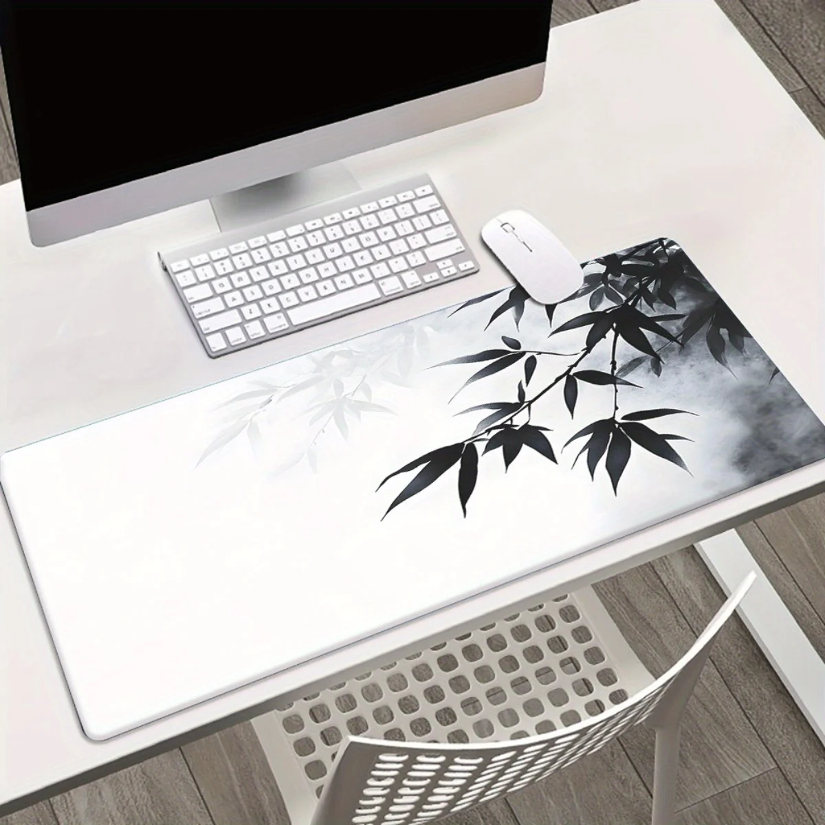 

Wide Office Mouse Pad woven cloth surface anti slip natural rubber base for gaming computer laptop keyboard desk smooth control