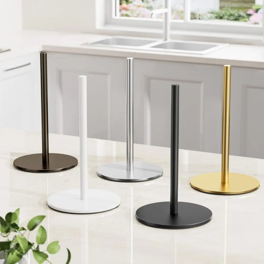 Decorative Stainless Steel Paper Towel Rack Modern Vertical Tissue Stand For Kitchen Dining Table Organization