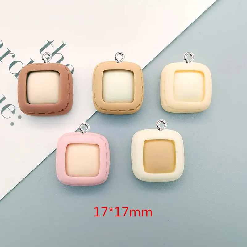 10Pcs Kawaii Coffee Colour Love Star Resin Pendant DIY Earrings Necklace Pendants Bracelet Keychain Decoration Flat Back Resin image 4