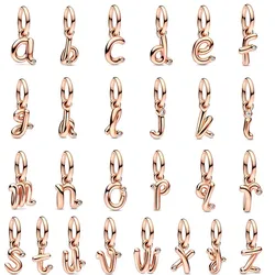 New 925 Sterling Silver Letter Alphabet A-Z Dangle Charm Beads Fit Original Pan Charms Bracelet Pendant Women DIY Jewelry
