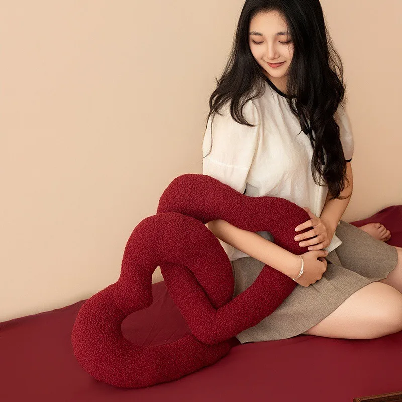 Cartoon Infinity Knot Pillow Heart Plush Toy for Sofa & Home Decor Cute Stuffed Doll & Comfort Gift for Girlfriend