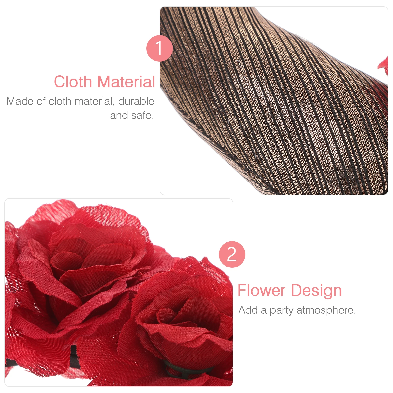 

Horn Flower Headband for of The Headpiece Pink Decor Durable Cloth Cosplay Festival Accessory Unique