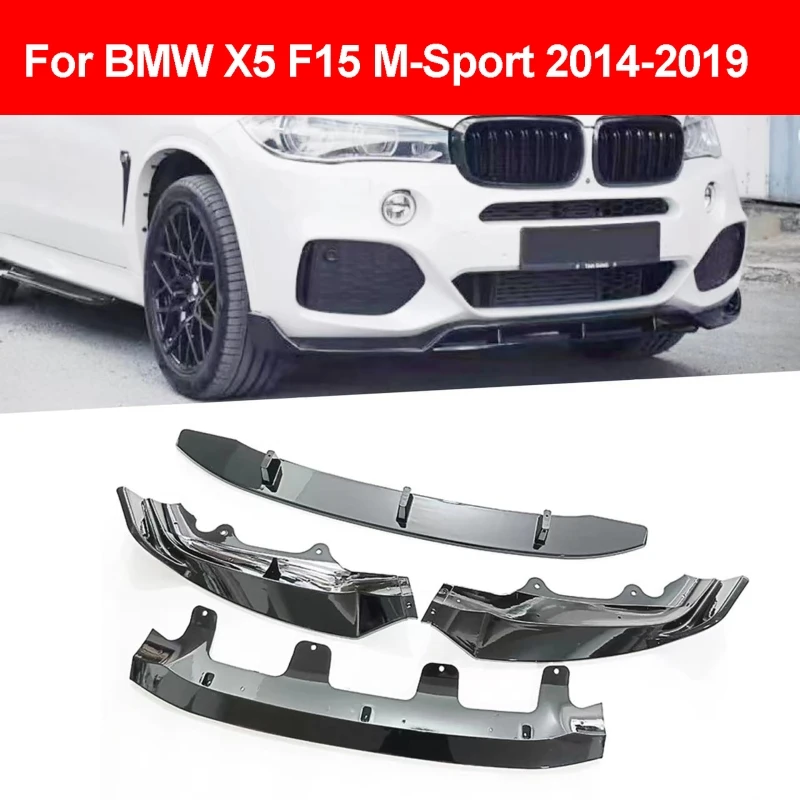 

For BMW X5 F15 M-Sport M50d sDrive25d 2014-2018 Front Bumper Splitter Lip Diffuser Spoiler Protector Canard Bodykits Tuning