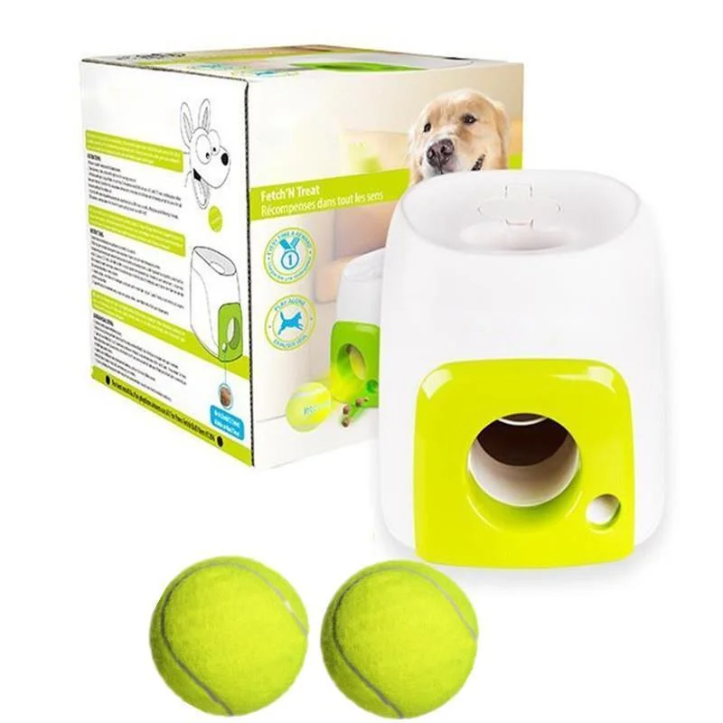 Dog Interactive Training Reward Machine Tennis Smart Pet Food Dispenser Tennis Plastic Feeder Toy Pet Interactive Supplies New