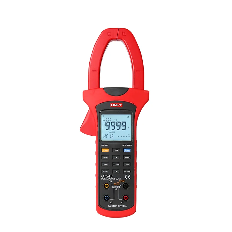 

UNI-T UT243 Clamp Harmonic Power Meter 9999 Counts USB Data Transmission Clamp Power Meter Digital Clamp Meter
