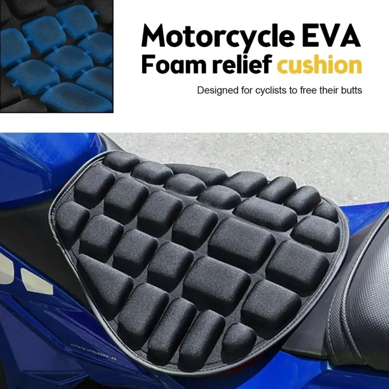  Motorcycle Seat Universal Motorbike Air Pad Cover Foam Soft Comfortable Breathable Seat Covers Mats Motorcycles Electric Bike