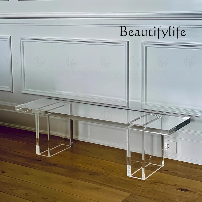 

Modern simple transparent acrylic bench dining stool designer furniture hotel leisure stool bedside stool