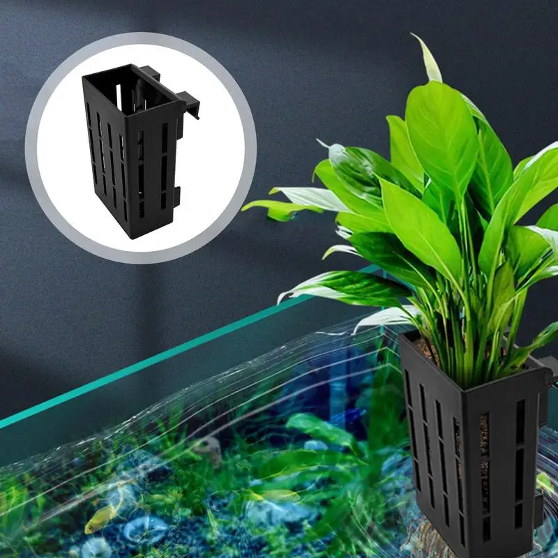 Aquarium Plant Holder Aquatic Planter For Classic Rimmed Tank Hangings Plant Pots For Rimless Tanks Aquascape Decorations