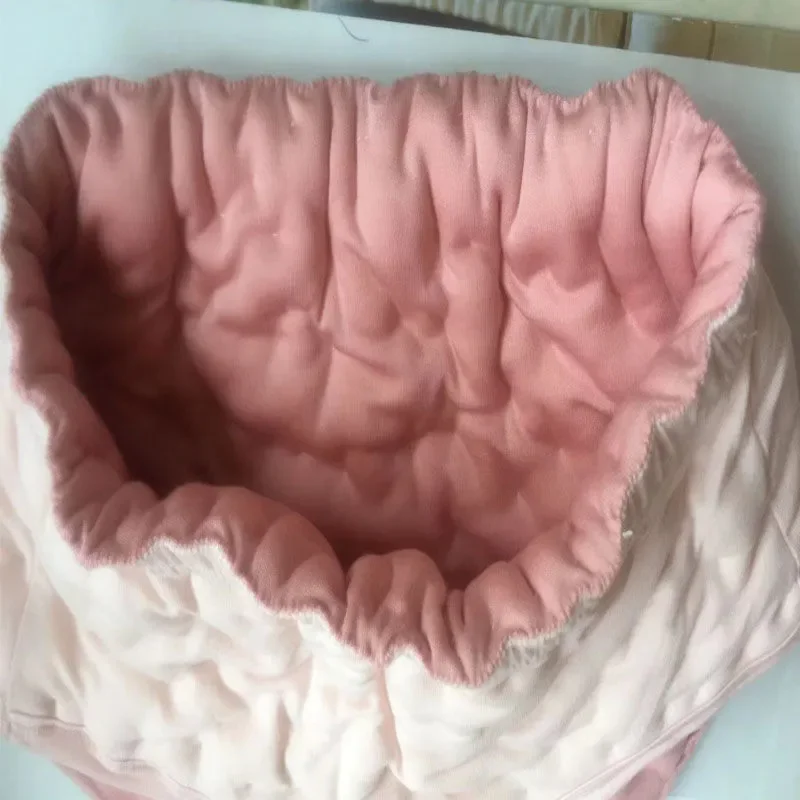 Handmade Women Cotton Blended High Waist Briefs Leak‑Proof Panties Puffy Big Shape Soft And Comfortable
