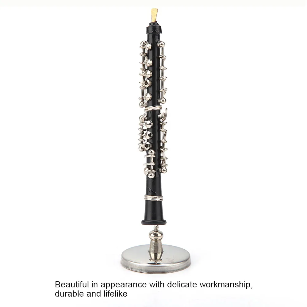 Miniature Oboe Model Metal Musical Instrument Ornaments Desk Decoration Oboe Model Display