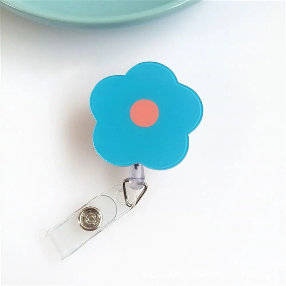 Cartoon Flower Nurse Badge Reel Name Tag Chest Card Easy Pull Buckle Colorful Exhibition Card ID Card Holder Doctor Students