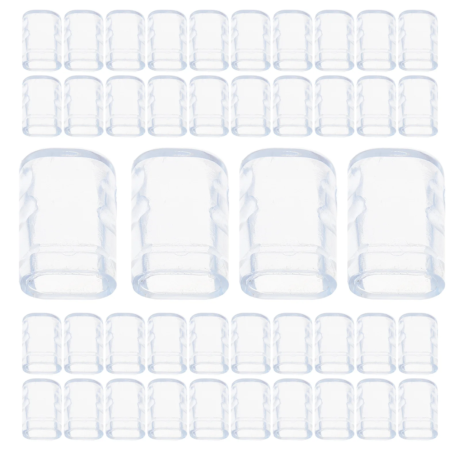 

50Pcs Clear Tubes End Socks Furniture Leg Caps Anti-Skid Chair Protectors for Hardwood Floors Tubes End Protector