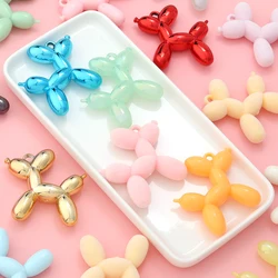 5Pcs/Lot Acrylic Balloon Dog Charms Colorful Pendant Beads for Jewelry Making DIY Necklace Bracelet KeyChains Accessories