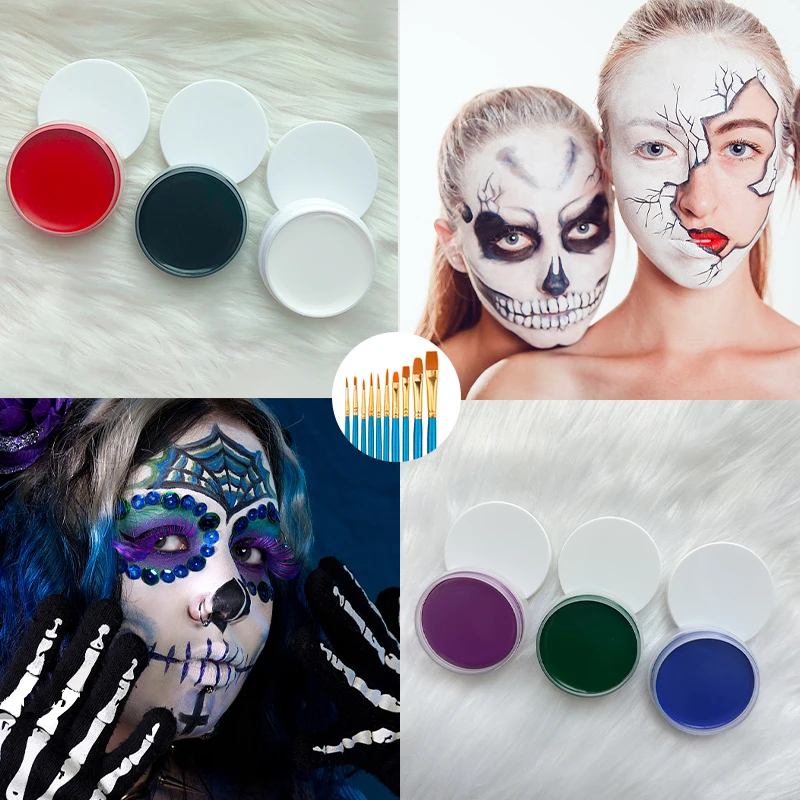 Peinture qualifiée ale et Linge professionnelle pour enfants, 15 couleurs, maquillage pour enfants, mascara d'extérieur pour Halloween