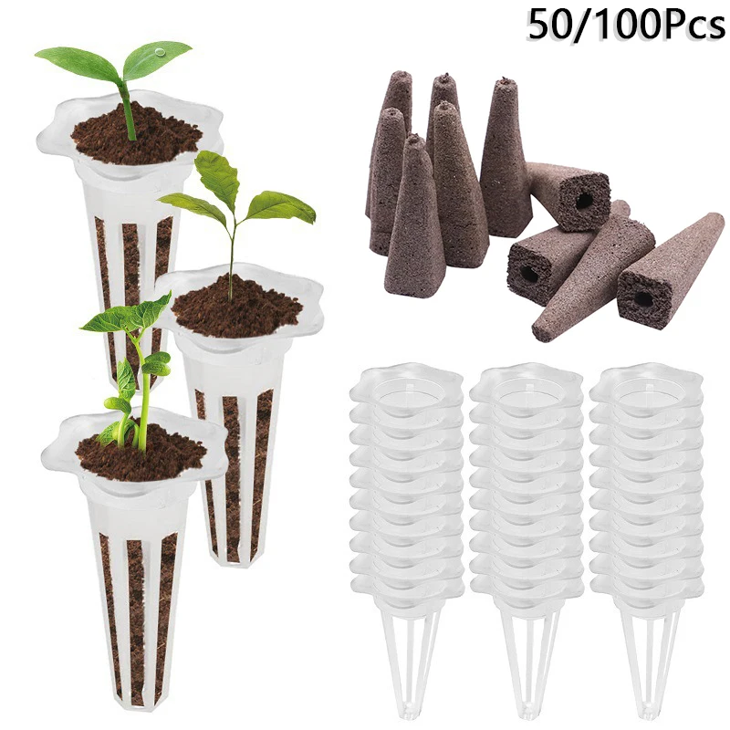 

50/100 шт. корзина для выращивания растений для аэрогада, гидропоники, беспочвенные губки для выращивания семян, набор корзин для садовых растений