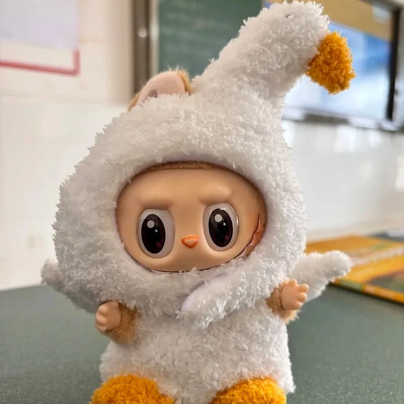 

Large White Goose Onesie Labubu Set 15cm Doll Clothes Toys For Girls Kids Fashionable Clothing Doll Outfits Easy To Wear Remove