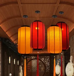 1pcs Chinese style antique pendant lamp sheepskin lantern decoration outdoor fabric winter melon lantern
