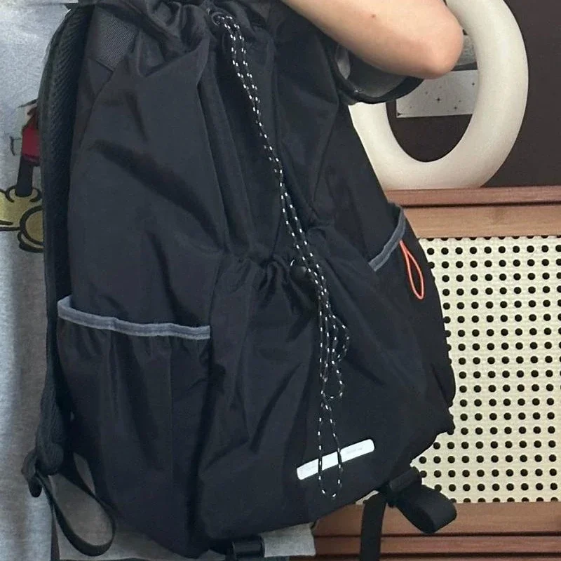 Drawstring Korean Vintage Students Schoolbags Trendy Casual All Match Preppy High-capacity Sports Simple Travel Bags