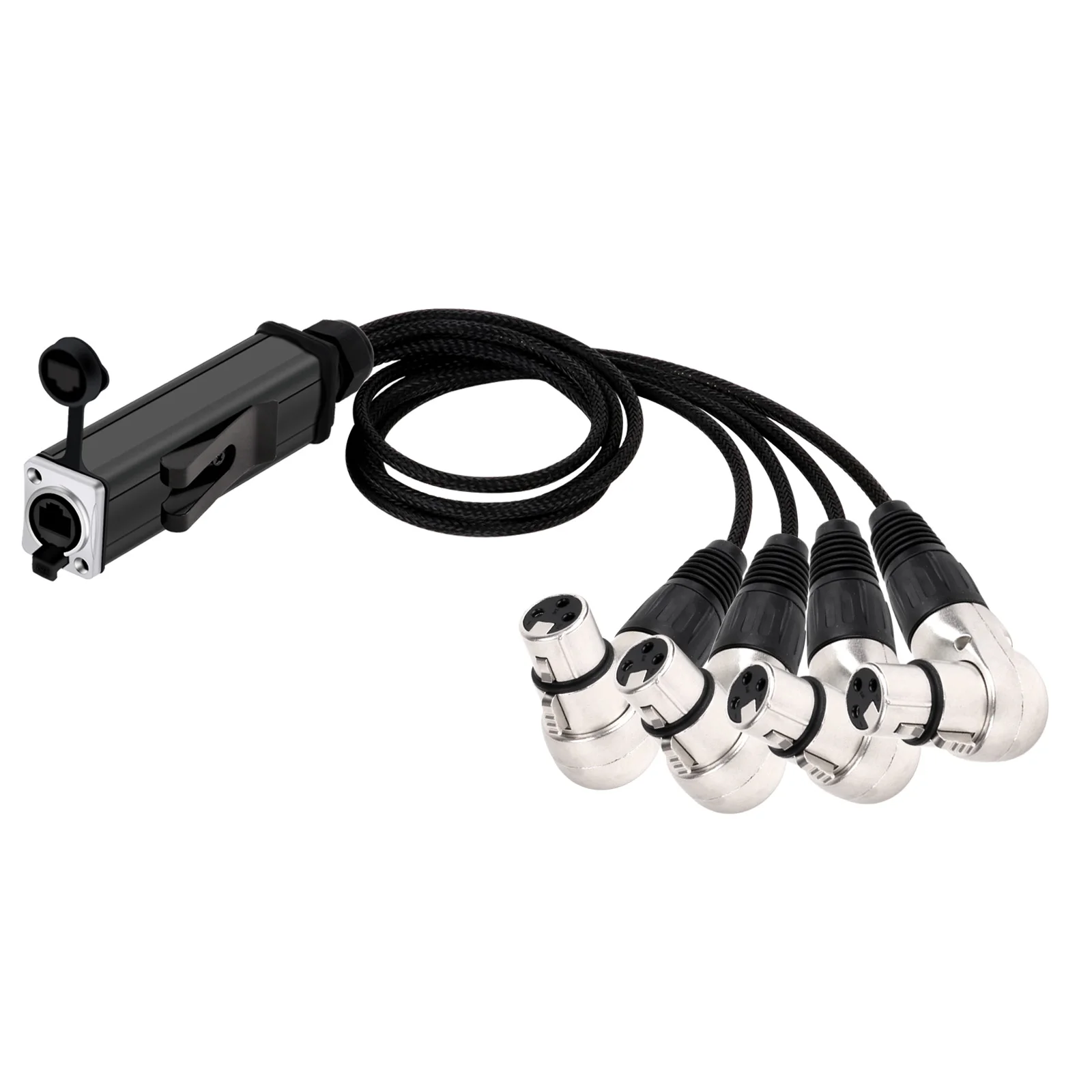 Imagem -06 - Ângulo Direito Xlr Masculino e Feminino Cabo de Áudio Splitter Extensão de Rede Palco Estúdio Speaker Rj45 Conversor Cat5 3pin