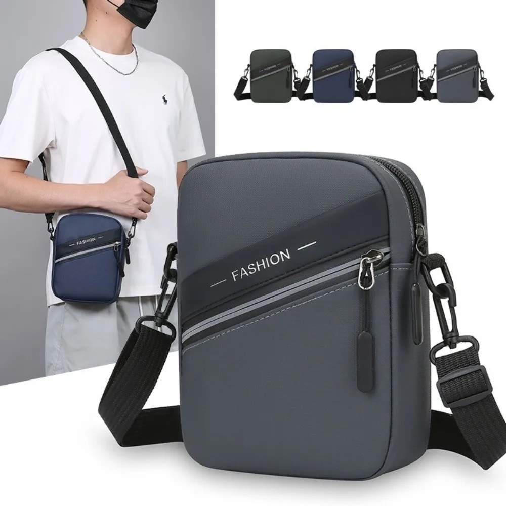 

Single Shoulder Men's Shoulder Bag Large Capacity PU Man Messenger Bag Waterproof Multi-Pockets Male Crossbody Bag Camping