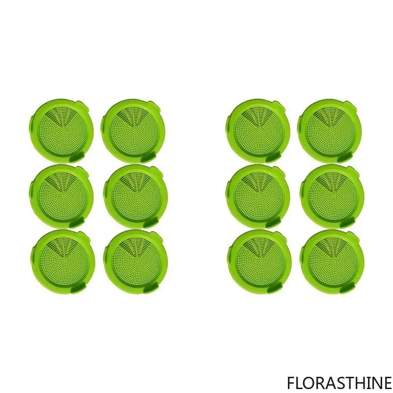12 Pack A74E- Sprouting Jar Strainer Lids - Wide Mouth Screen Jar Sprouting Kit Lids - for Growing Bean Broccoli