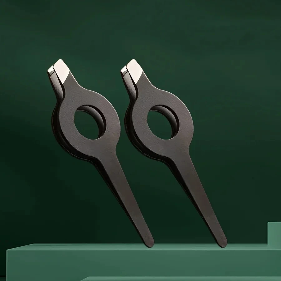 Pinça de ponta inclinada com alça oca, 2 peças, aço inoxidável, sobrancelha e ferramenta de remoção de pelos faciais para homens e mulheres, aço inoxidável