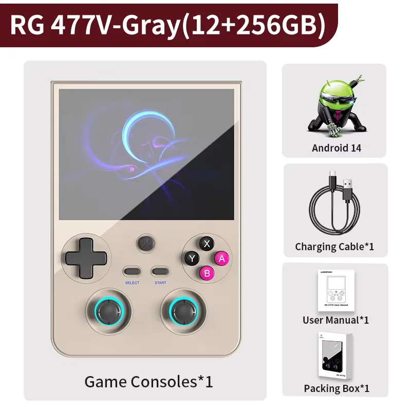 ANBERNIC RG477V El Oyun Konsolu Android 14 Video Oynatıcı 4.7 inç