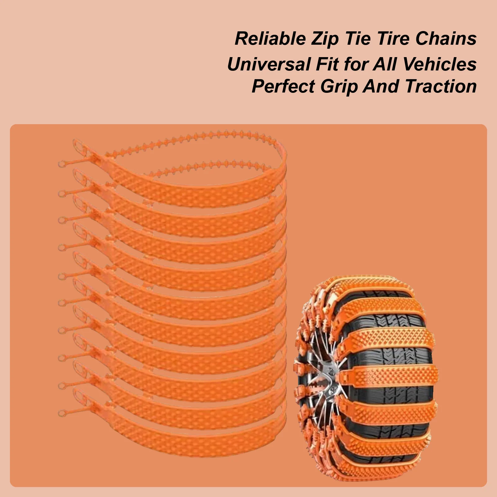 Car Tire Chains Winter Snow Anti-Skid Tyre Cable Ties Auto Outdoor Snow Tire Tyre Anti Skid Chain Emergency Accessories
