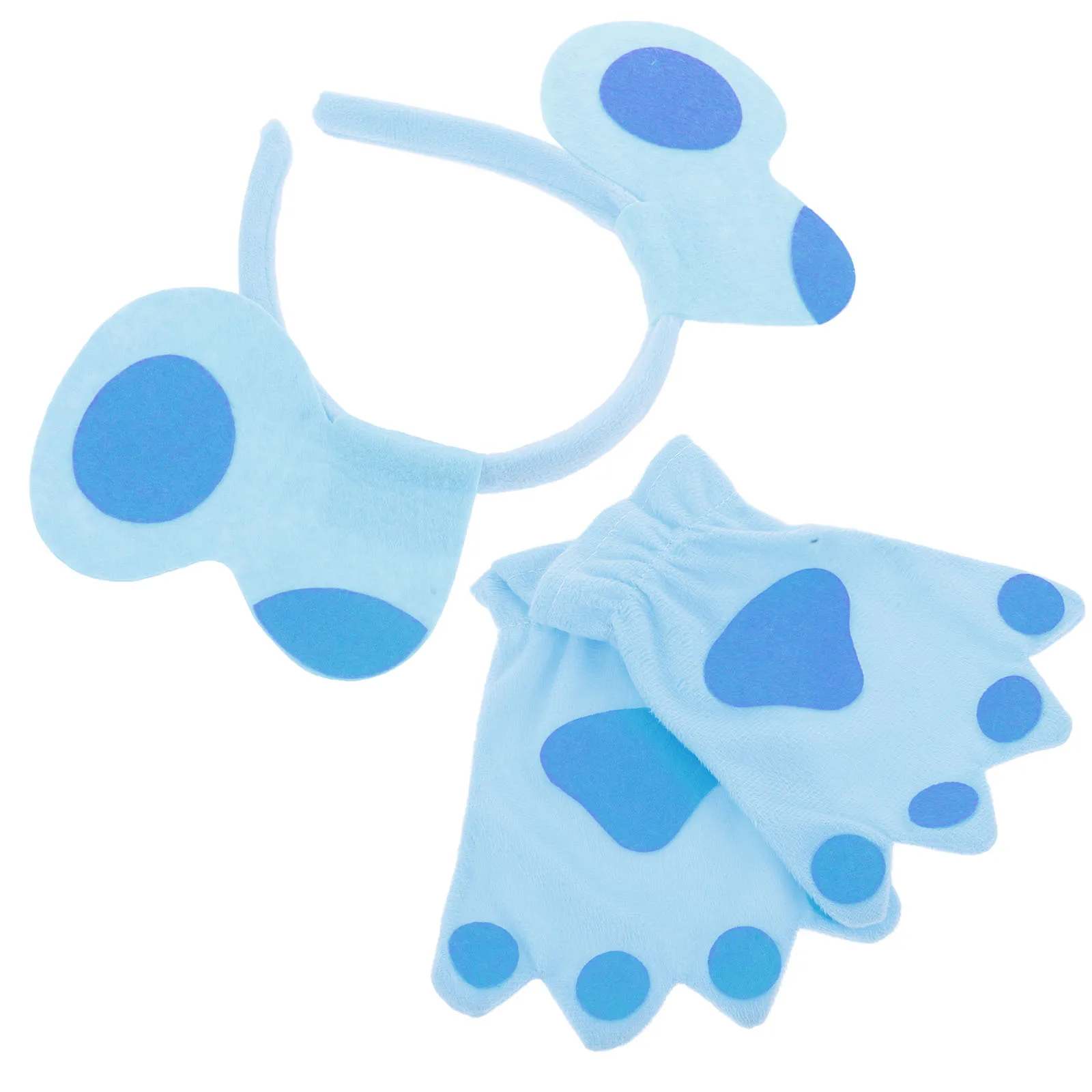 

Dog Ears Headb Gloves Mittens Cosplay Warm Animal Costume Claw Soft Fabric Adjustable Headgear