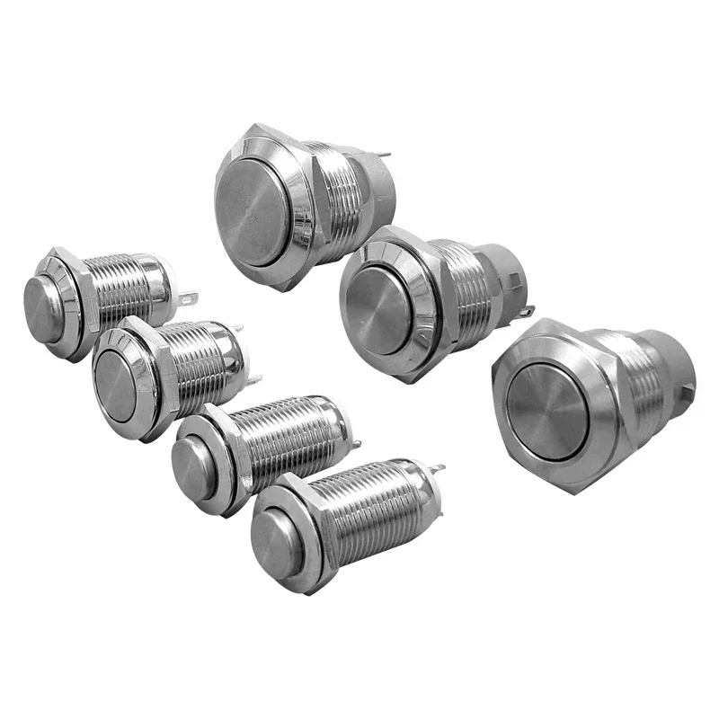 10mm 12mm 16mm 19mm 22mm Panel otwór metalowy przycisk zasilania przycisk płaski/wysoka głowica chwilowy/blokowanie lutowania NO/NC — zdjęcie 5