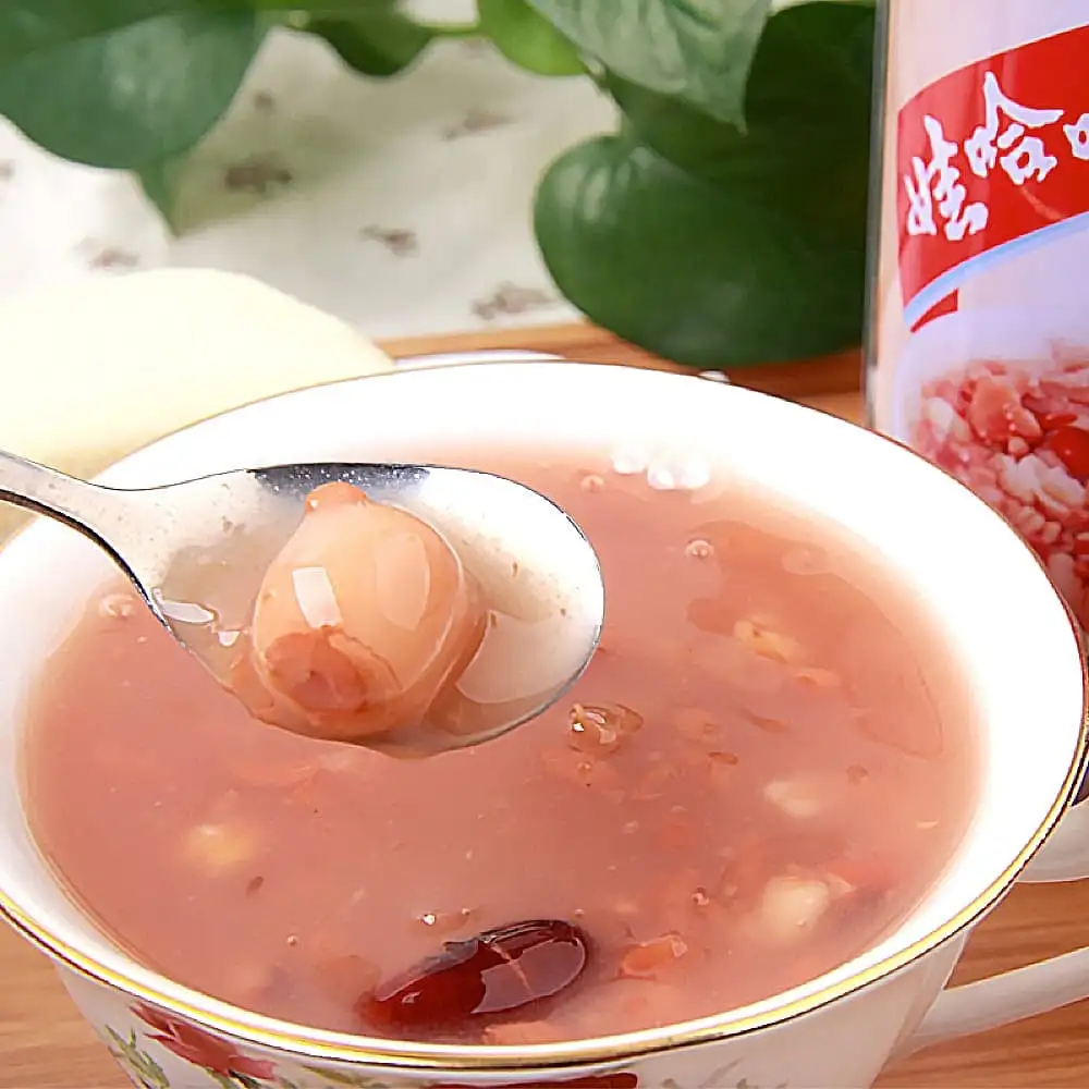 Wahaha Longan y Lotus Seed Eight Treasures Congee, 360ml x 12 latas por caja