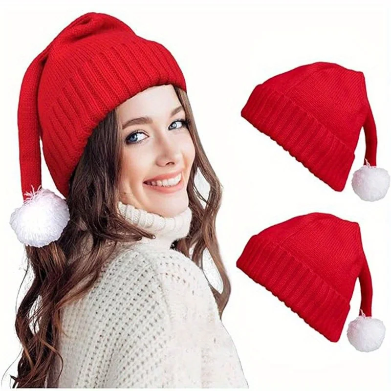1PC neue Herbst- und Winter-Weihnachtsmützen, warme Strickmützen für Herren und Damen, Wollmützen, dekorative Weihnachtsmützen