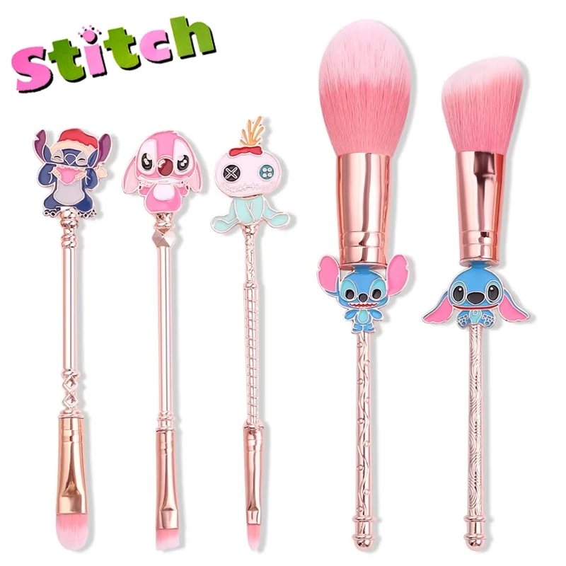 5 Pcs/set Stitch Makeup Brushes Set Girl Gifts Brush Foundation Concealer Beauty Make Powder Eye Shadow Eyebrow Lip Makeup Brush