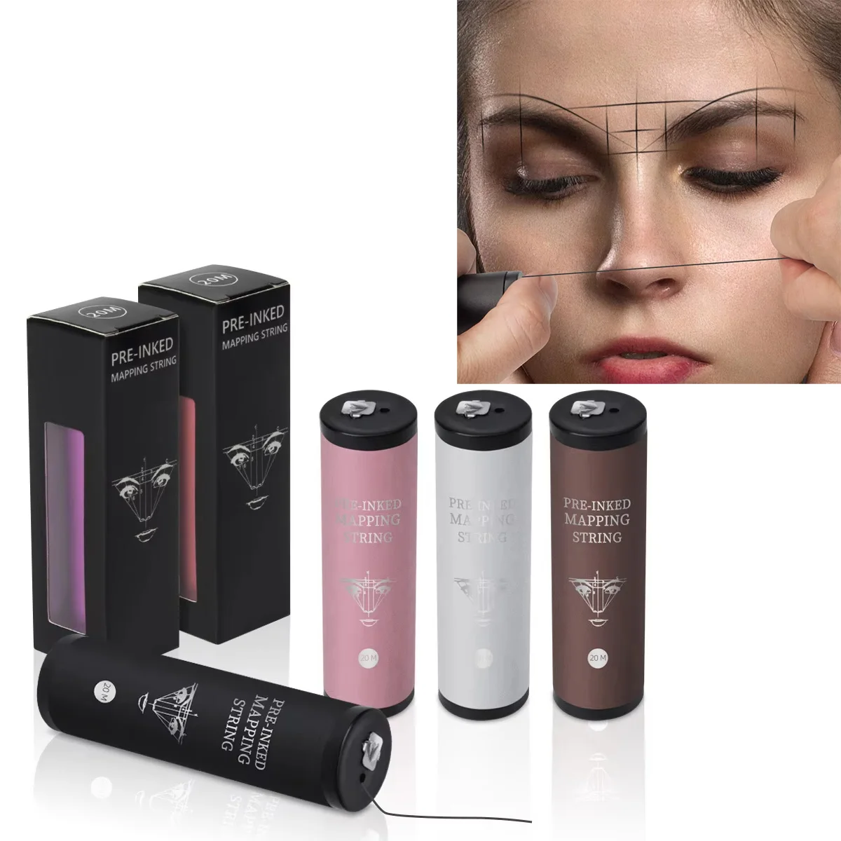 30m Ink Positioning Line Pre-Impregnated Ink Eyebrow Marking Line Tattoo Positioning Tool With Ink Positioning Line