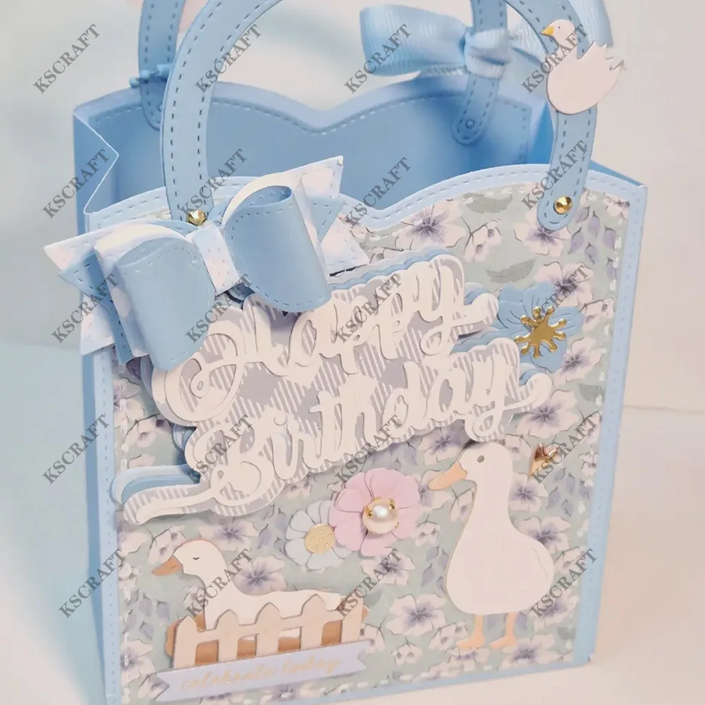 KSCRAFT Geburtstagstaschen-Stanzformen, Schablonen für DIY-Scrapbooking, dekorative Prägung, DIY-Papierkarten – Detail 1