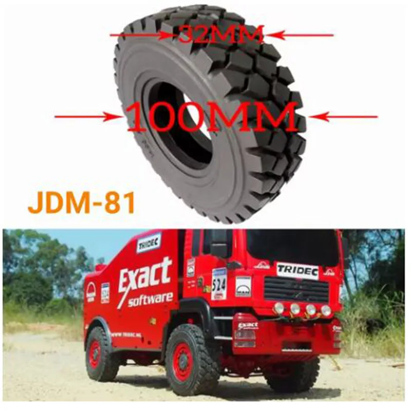 JDM-81 RC Truck JDModel Rubber Tyre 100mm Cross-country Car Tire For 1/14 1/10 DAKAR Xpand Rally Tamiya Crawler 770s MAN Parts