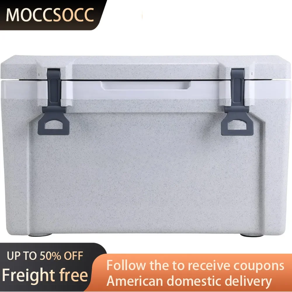 

Ultra-Light Hard Cooler 52 Quart Portable Insulated Ice Chest Box with Basket Divider, Great for arbecue or Camping Freight free