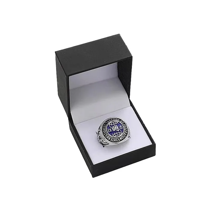 ITF International Taekwondo Federation Ring College Coach Souvenirs Metal Golden Sliver colour image 2
