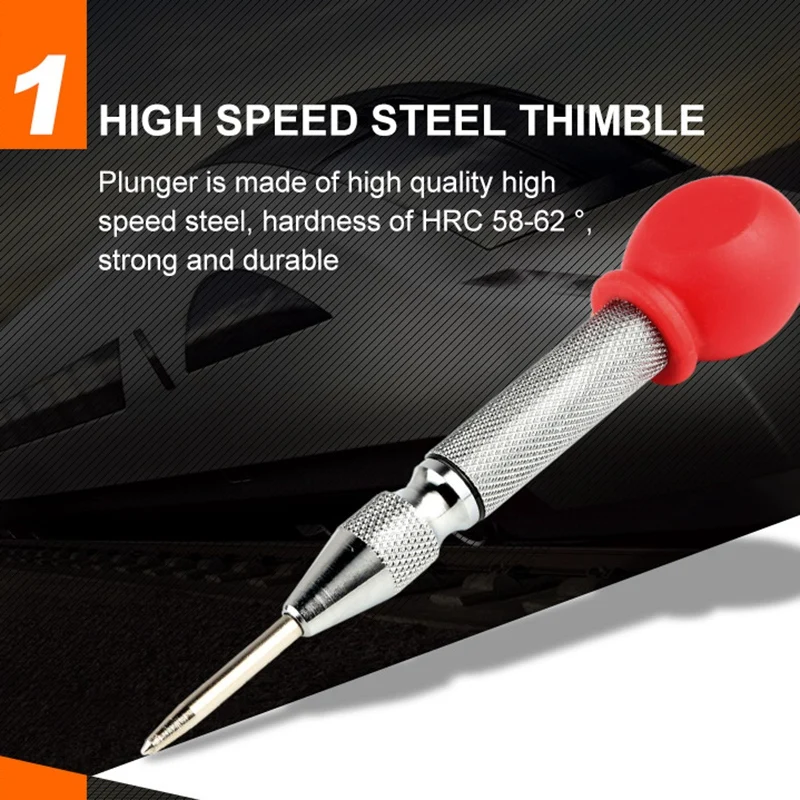 2 ชิ้น HSS Center Punch Stator เจาะอัตโนมัติ Center Pin Punch สปริงโหลดเครื่องหมายเจาะเครื่องมือใหม่