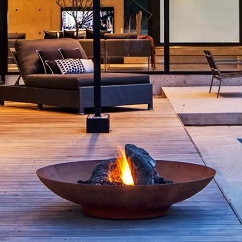 Steel brazier Fireplace Stove Concrete desktop Fire pit Brazier