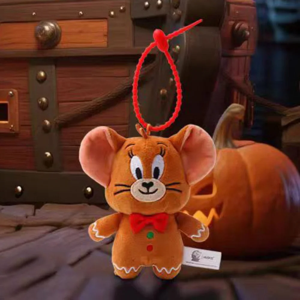 Véritable Anime Tom et Jerry dessin animé en peluche poupée jouets Kawaii Halloween série poupées porte-clés étudiant sac à dos décoration cadeaux