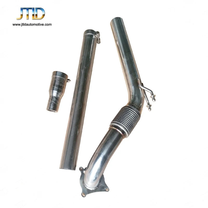 

JTLD Stainless Steel Sports Catless De-Cat Front Pipe Exhaust Downpipe For VW Golf Mk6 2.0T TSI FWD