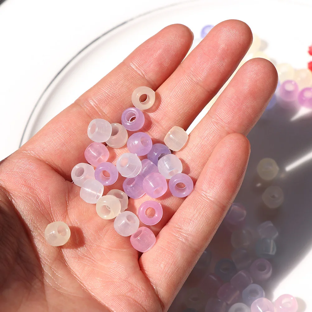 

500pcs Color Changing Beads Uv Reactive Translucent To Multicolor Plastic Beads For Diy Jewelry Making Craft Kids Education