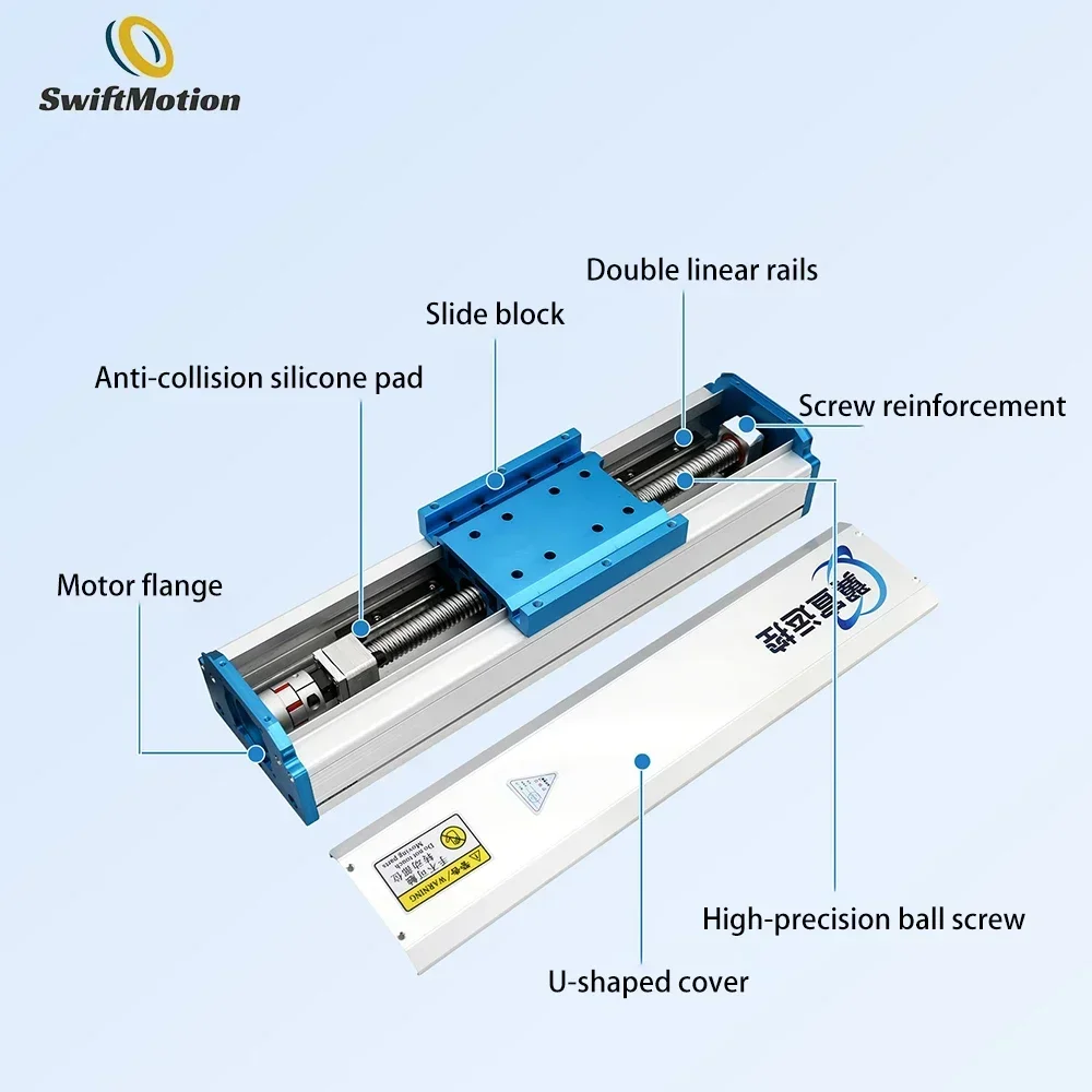 Heavy-Duty Sealed Dustproof Ball Screw Linear Slide Module Dual Linear Rails for High-Precision Motion Gantry with Nema34 Motor