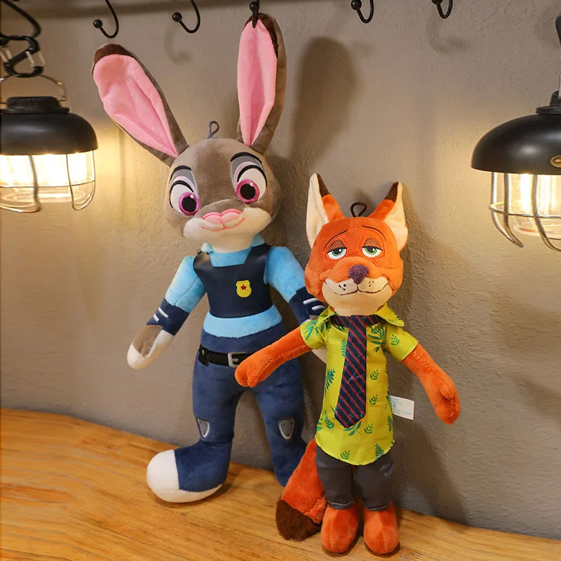 

New Zootopia plush toys: Judy the rabbit and Nick the fox, cartoon stuffed animals, gifts for children's birthdays and holidays