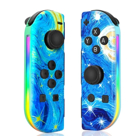 BT 5.2 Joy Controller RGB LED Switch L/R Joypad for Nintendo Switch/Lite/Oled JoyCon Gamepads Joystick with Dual Vibration