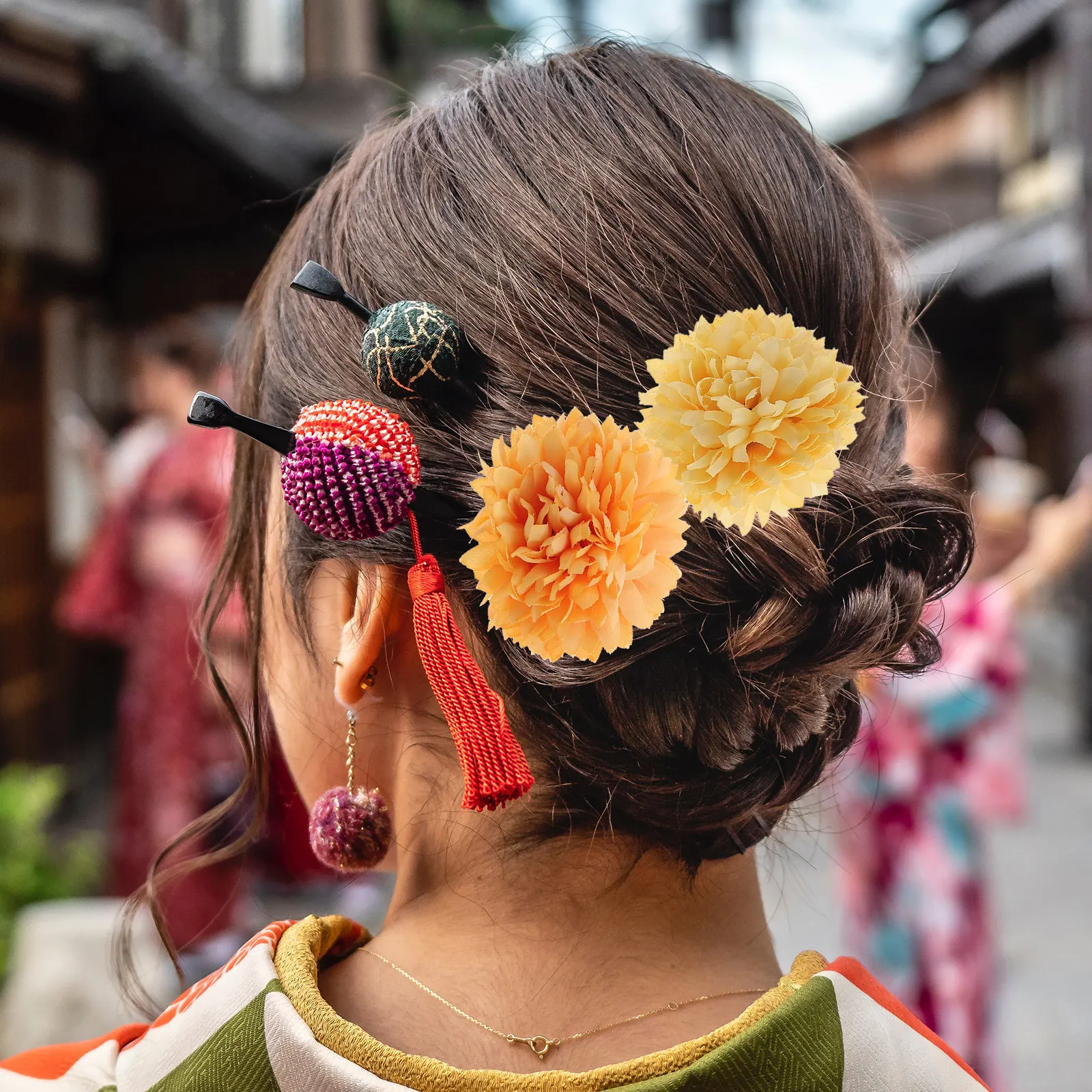 

Flower Hair Clips Pin Ponytail Bun Holder Women Vintage Chinese Style Hair Accessories Bridal Fork Wedding Jewelry Decor