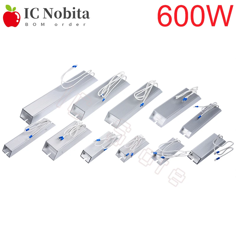 1PCS RXLG Aluminum Shell Braking Resistor 600W 10RJ 20RJ 30RJ 40RJ 50RJ 75RJ 100RJ 150RJ 300RJ Ohm