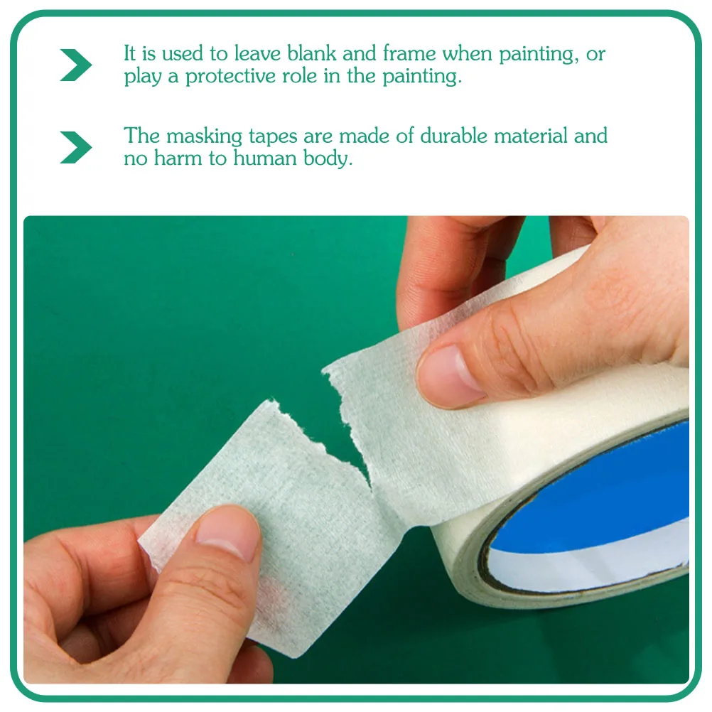 

5pcs 5 Rolls Masking Tape Paper Adhesive Multi-Function Glue Painting Supplies Artist Tape For Diy Home Decor Durable Easy Peel