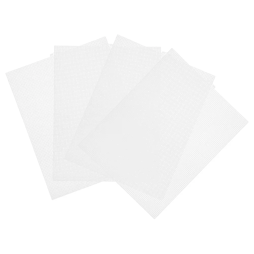 

4Pcs 26x33.5cm Mesh Plastic Canvas Sheet Easy Cut Breathable Durable for Sewing Quilting Embroidery Crafts Mesh Canvas Sheets